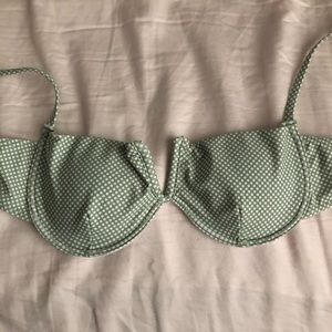 green and white bikini